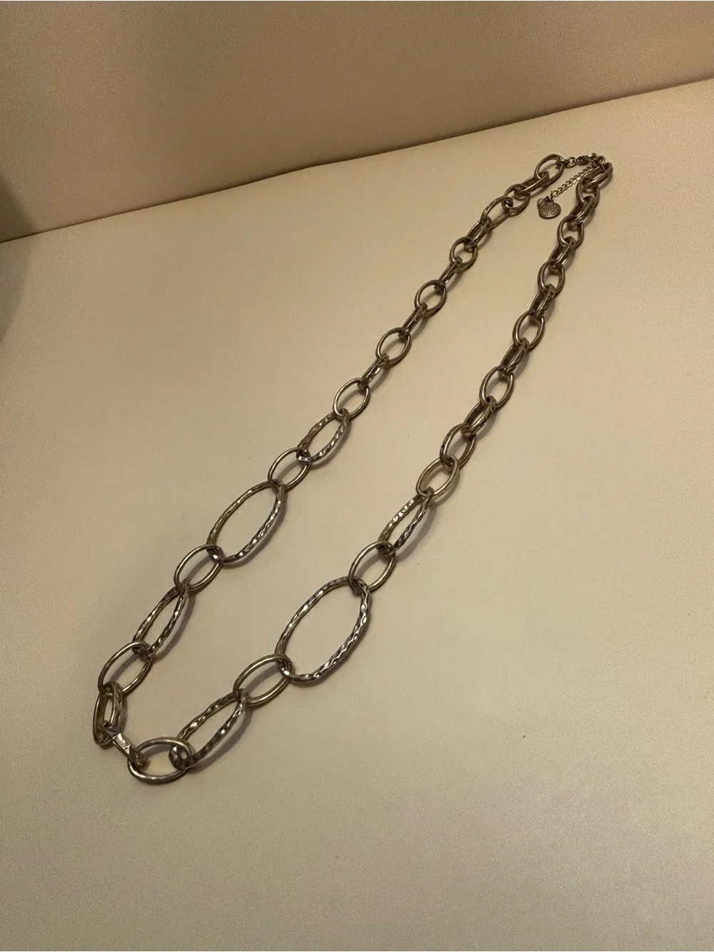 Dana Buchman Matte Gold Textured Link Necklace 29”+2”